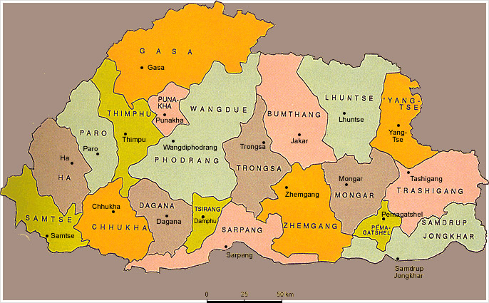 Bhutan map